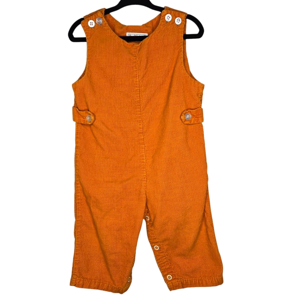 Vintage Health-Tex Stantogs Corduroy Size 18 Months Orange Snaps Fall Pumpkin